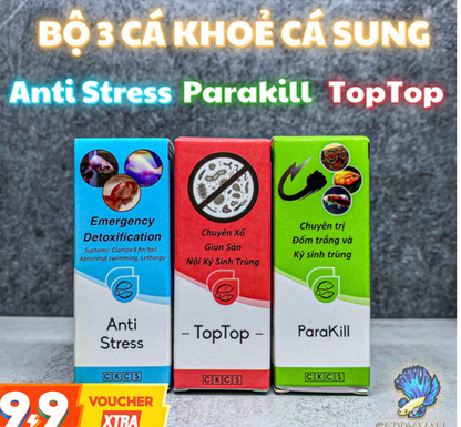 Combo de Soin Aquarium CKCS 3 prdts – Traitement Anti-Stress, Parasites et anti-bacterie