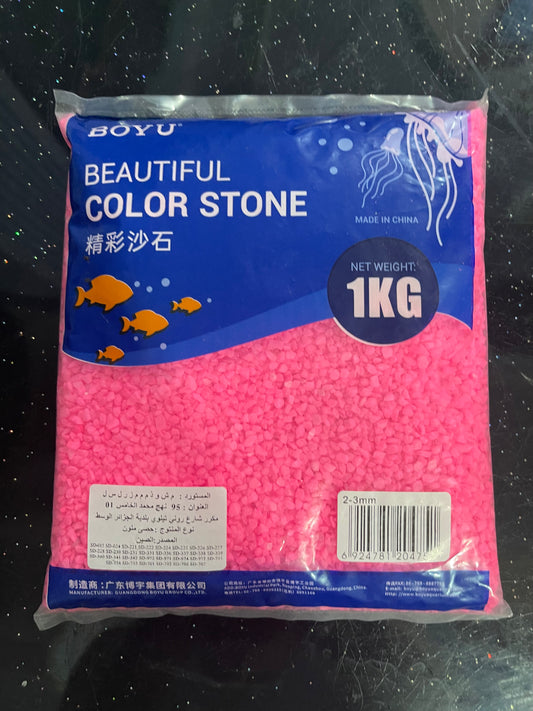 BOYU Beautiful Color Stone 1KG (2-3mm) : Le Quartz Décoratif Rose Flashy