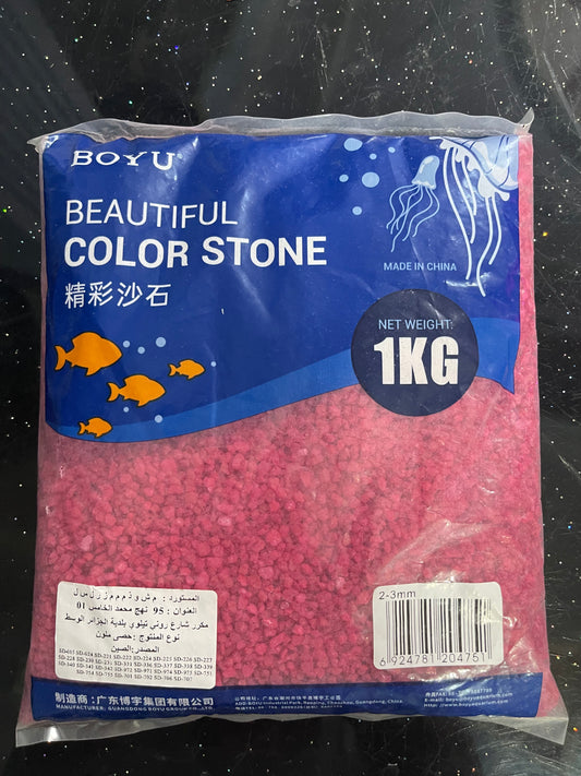 BOYU Beautiful Color Stone 1KG (2-3mm) : Le Quartz Décoratif Rouge Foncé / Bordeaux