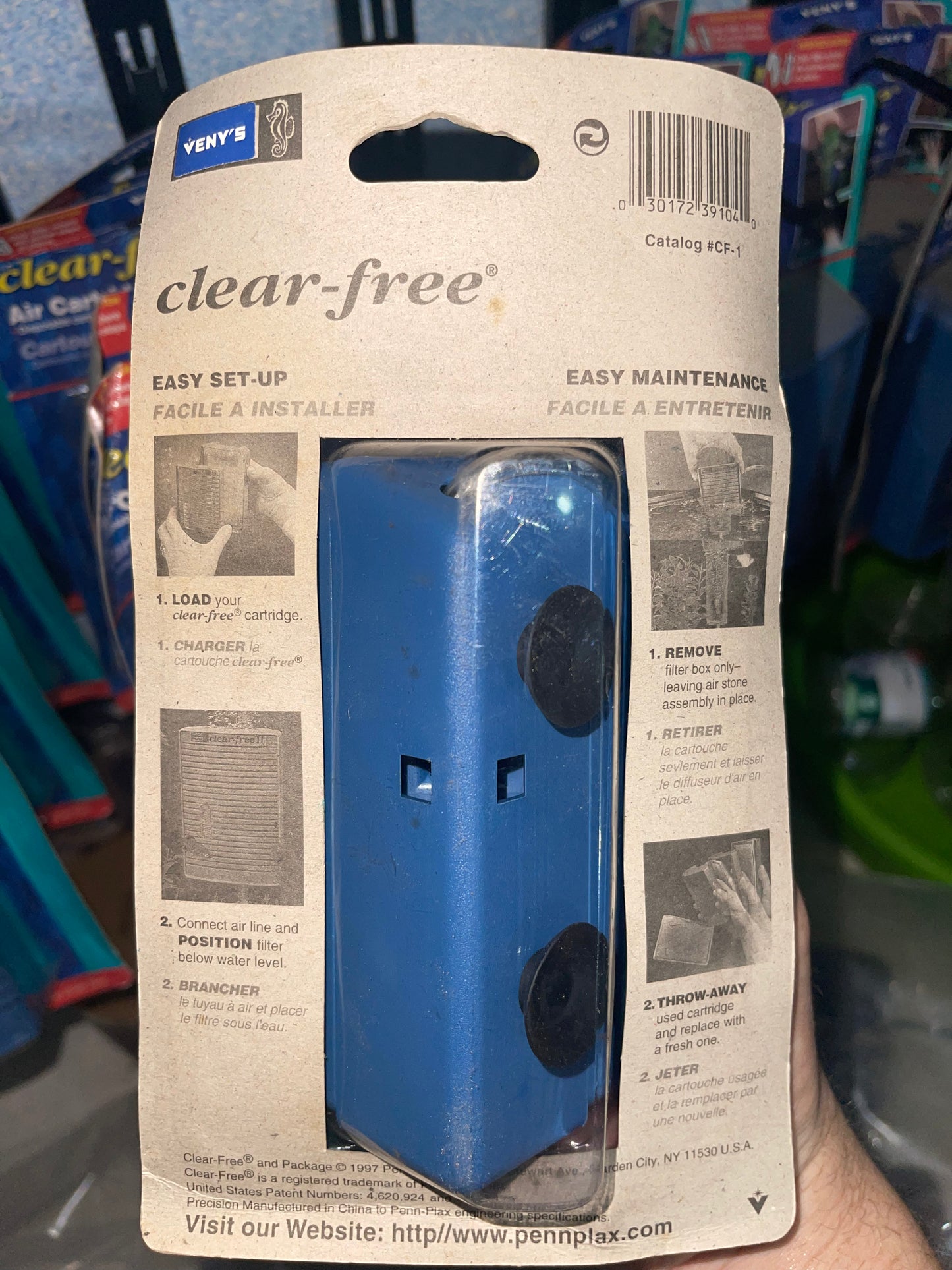 Filtre Interne à Air PENN-PLAX Clear-Free CF-1  petit format