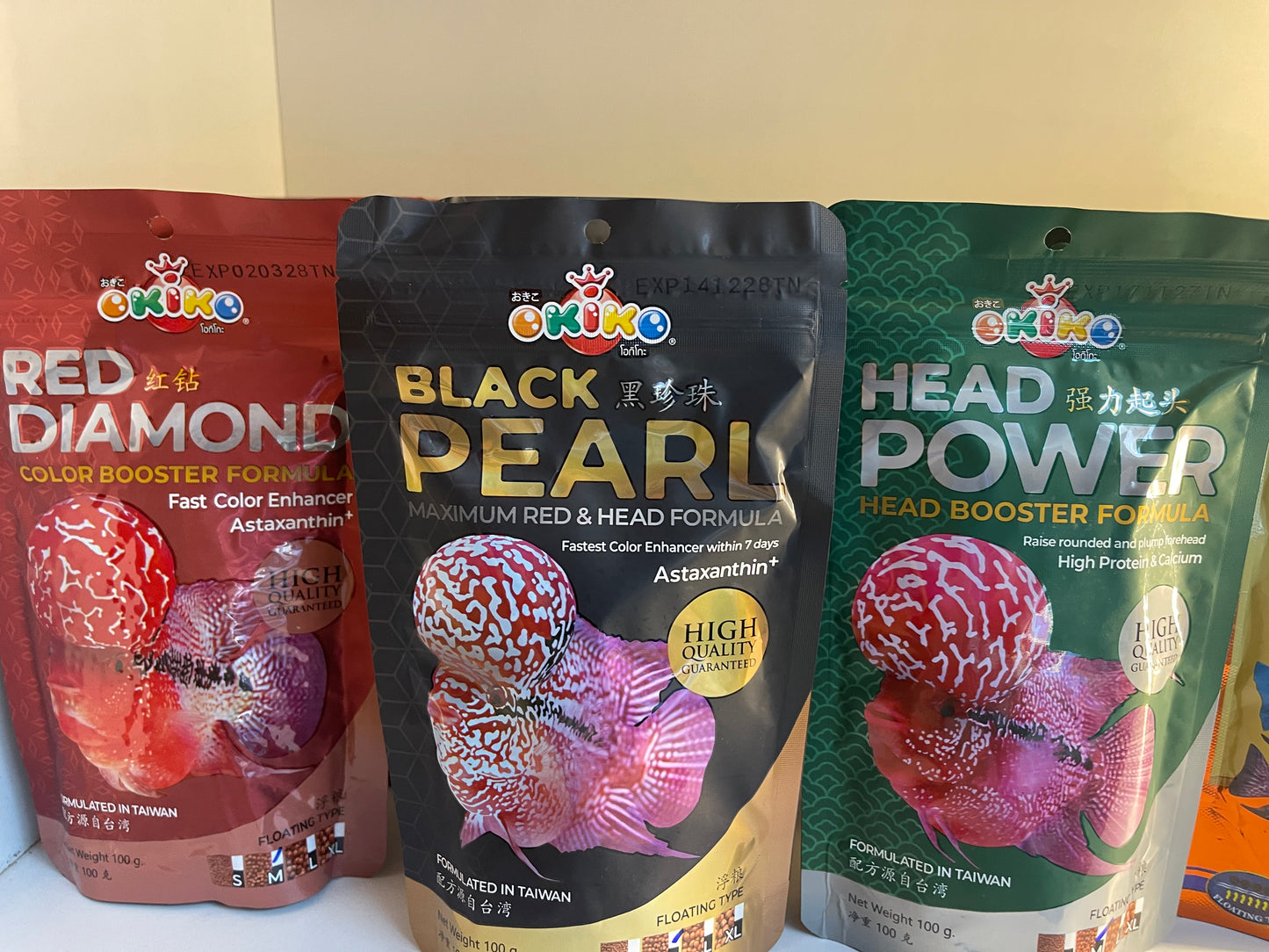 pack de 3 Trilogie OKIKO Premium pour Flower Horn (Sachets 100g) 🐋👑