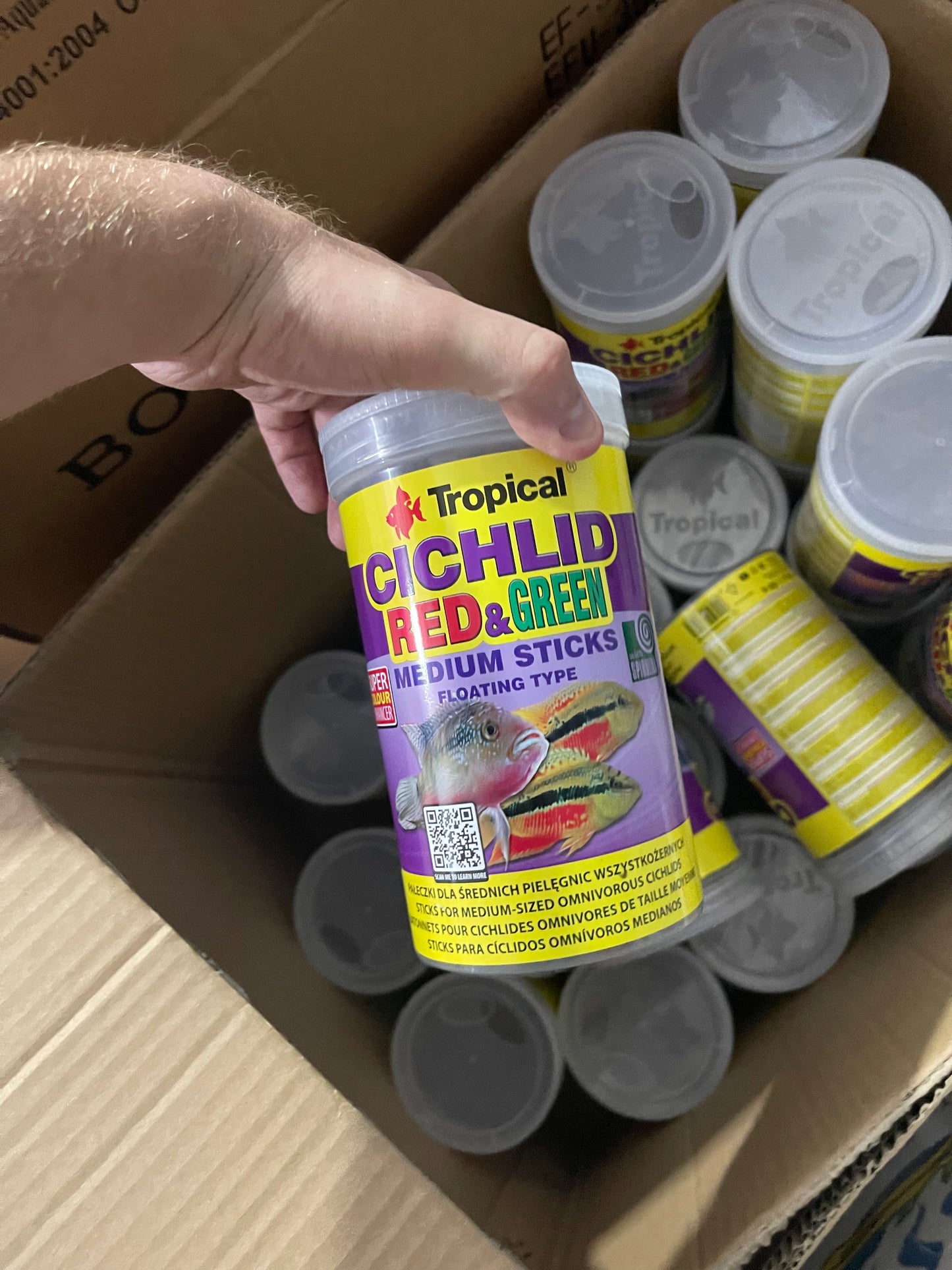 Nourriture Tropical Cichlid Red &amp; Green Medium Sticks 🥩🌿500g