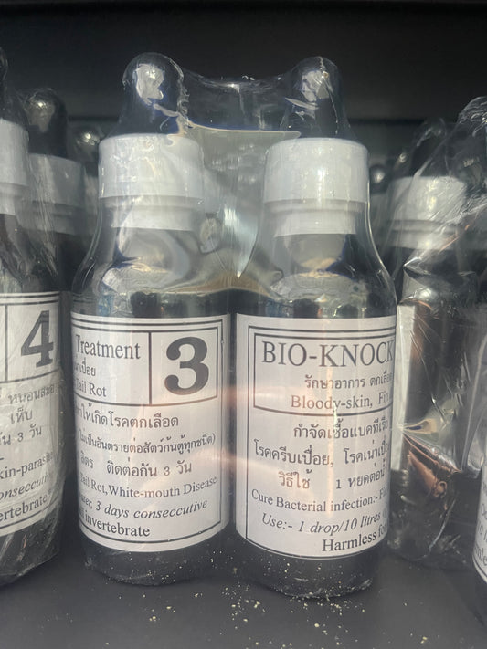 Traitement Curatif Antibactérien BIO-KNOCK 3 (Anti-Pourriture des Nageoires) Grande bouteille